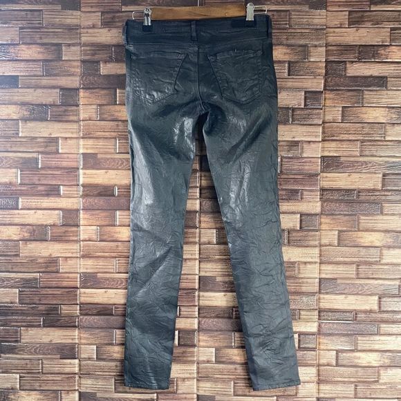 AG The Legging Ankle Super Skinny Wet Look Jeans 25R - Picture 3 of 13